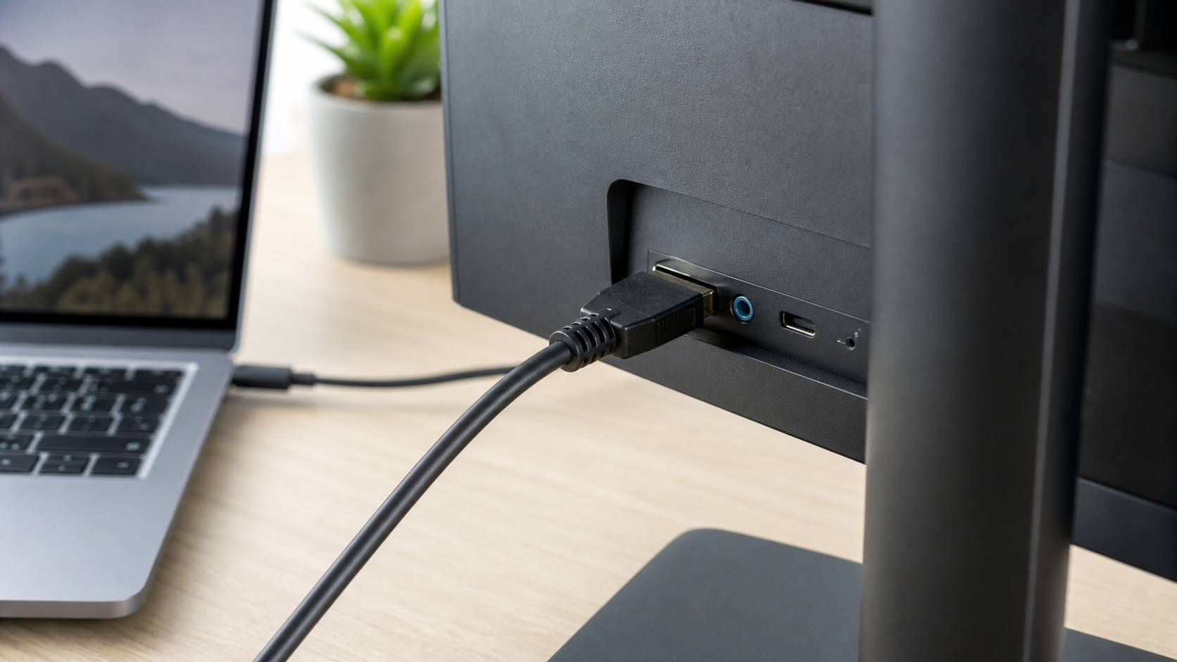 Monitor-Kabel und Anschluss werden bei flackerndem Bildschirm geprüft