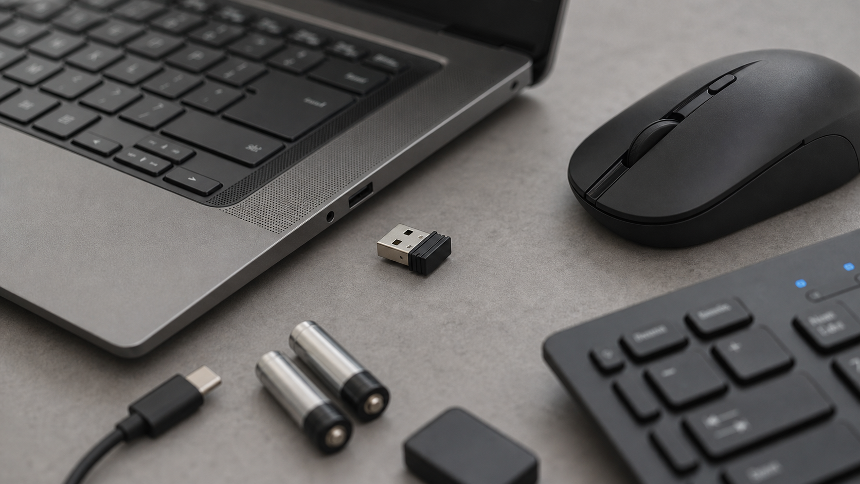 USB-Empfänger, Maus und Tastatur zur Diagnose eines Eingabegeräte-Problems