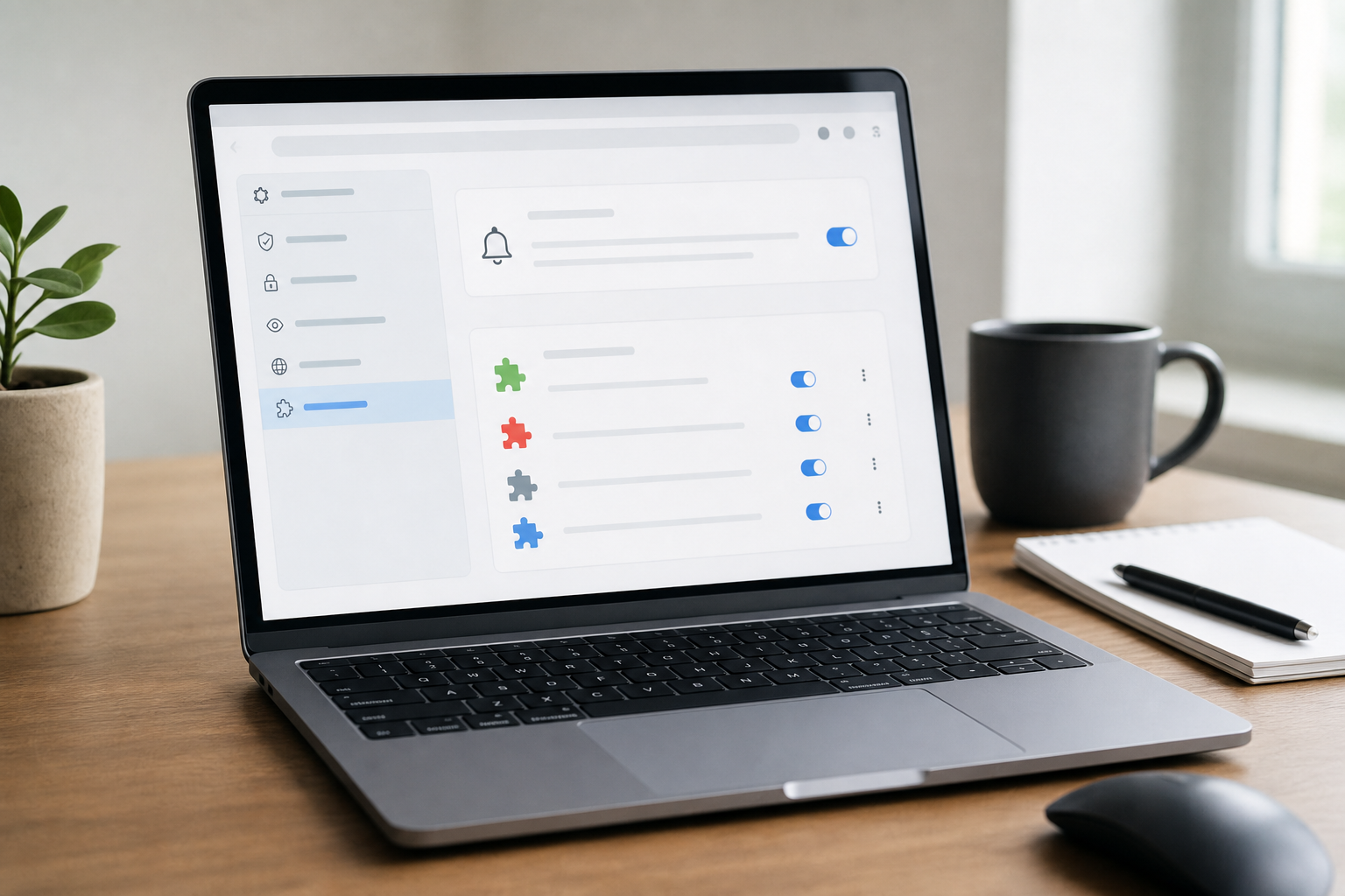 Browser-Einstellungen für Benachrichtigungen und Erweiterungen prüfen