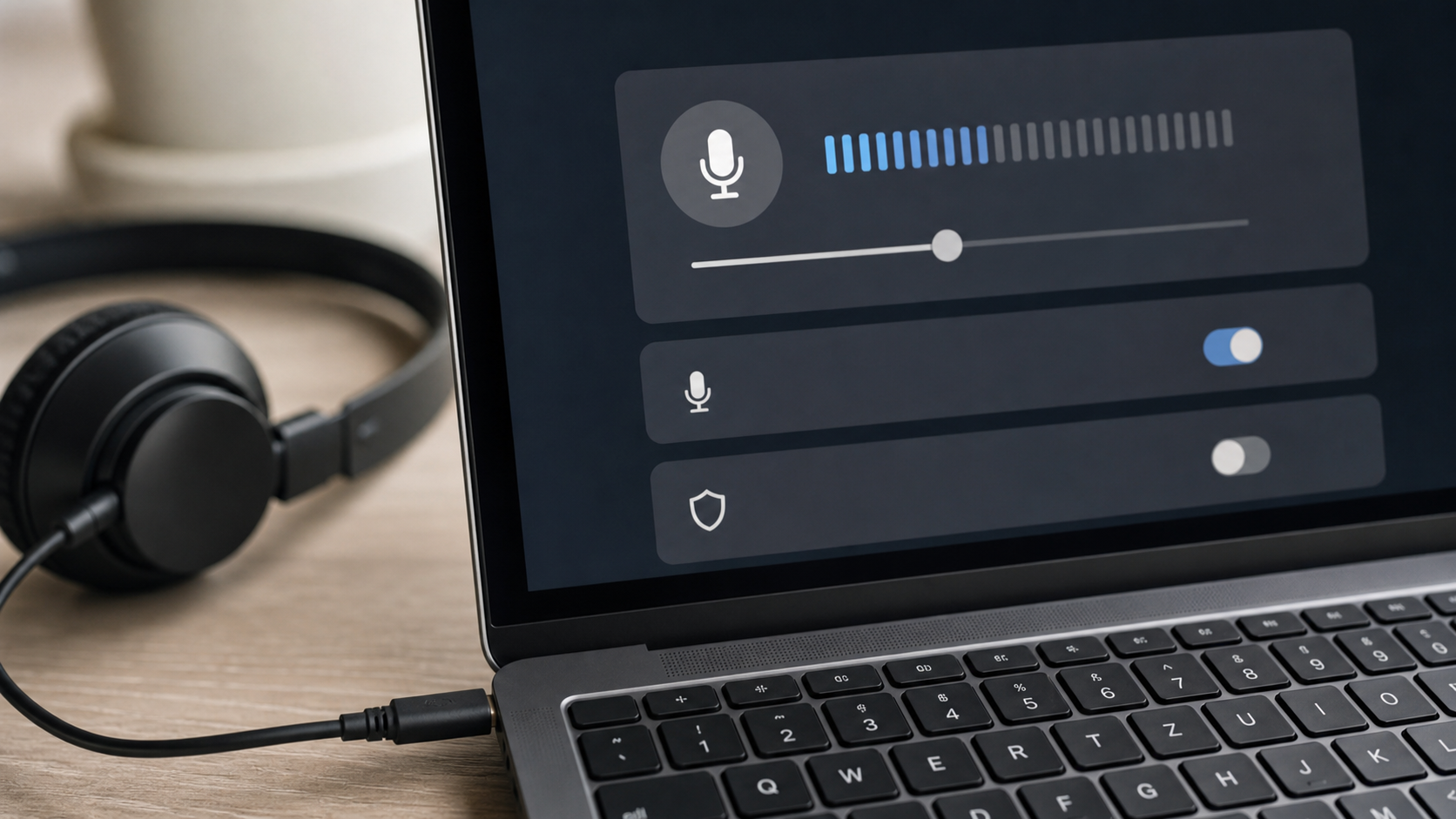 Mikrofoneinstellungen am Laptop prüfen