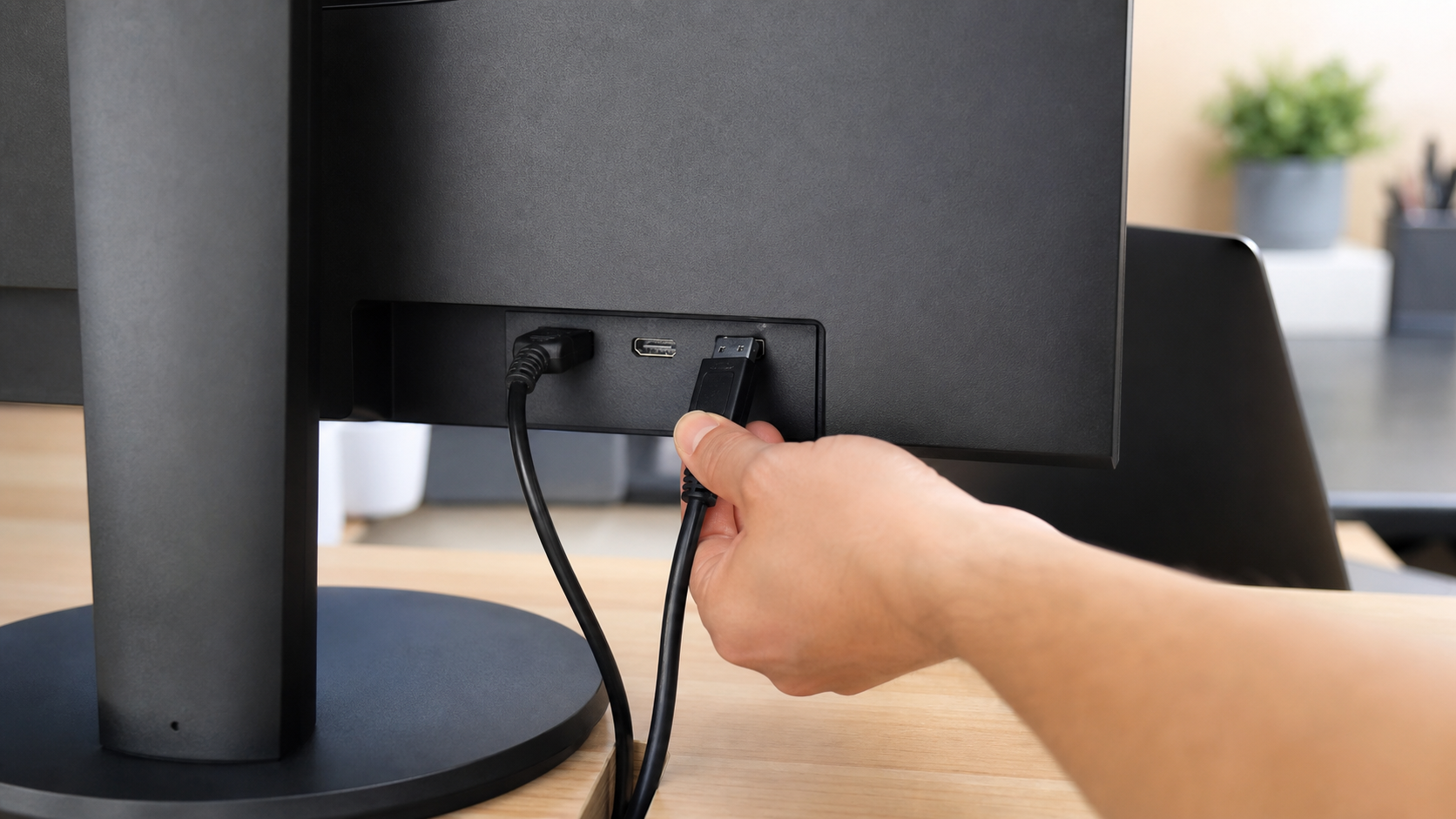 Display-Kabel am Monitor prüfen