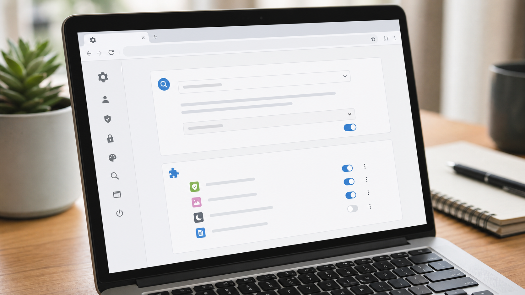 Browser-Einstellungen und Erweiterungen am Laptop prüfen
