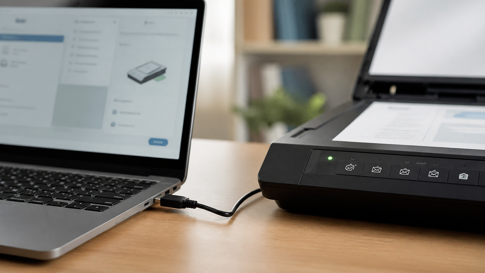 Scanner-Verbindung am Laptop prüfen