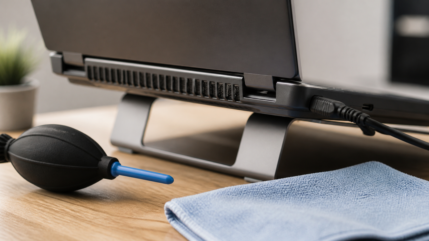 Laptop-Lüftung sicher prüfen und für bessere Luftzirkulation anheben