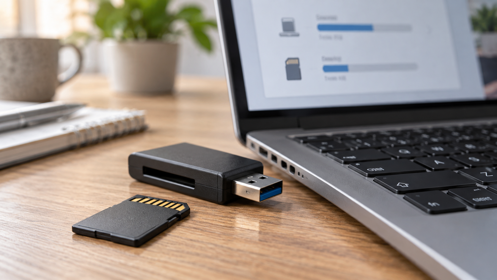 SD-Karte und Kartenleser werden vor der Datenrettung sicher geprüft